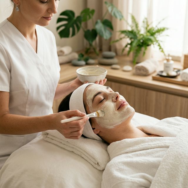 Different skincare treatments being applied to skin